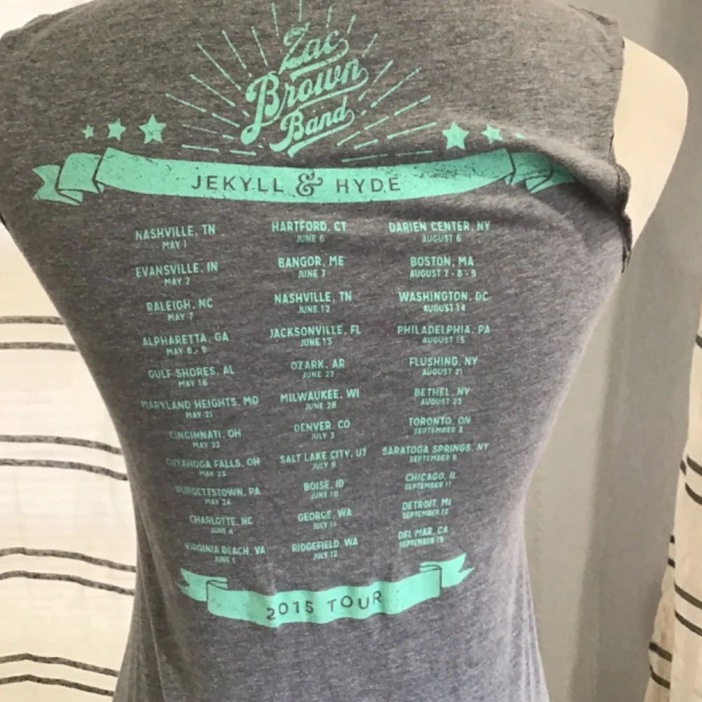 Zac Brown Band Women Size SM Cotton Sleeveless T-Shirt 2015 Tour Country Music - Picture 5 of 9